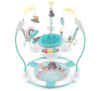RELAX4LIFE Centro Attività/Jumperoo/Exersaucer Convertibile 3 in 1, con Piattino Rimbalzante, Seggiolino Girevole a 360°, Tavolo da Gioco, Regolabile in Altezza, Musica, Luci per Bambini 6+ Mesi (BLU)