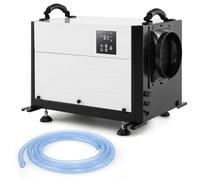 RELAX4LIFE Deumidificatore Commerciale 59L/J, Deumidificatore elettrico con timer 24H e modalità silenziosa, sbrinamento automatico, tubo di drenaggio per casa cantina (59L/J, bianco)