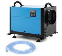 RELAX4LIFE Deumidificatore commerciale 59L/J, Deumidificatore elettrico con timer 24H e modalità silenziosa, sbrinamento automatico, tubo di drenaggio per casa cantina (59L/J, blu)