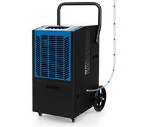 RELAX4LIFE Deumidificatore Commerciale 66L/giorno, Adatto fino a 418㎡, Deumidificatore Portatile, Timer 24H, Pratiche Ruote e Maniglie, per Cantine, Magazzini, Fabbriche (Blu | 66L/Giorno)