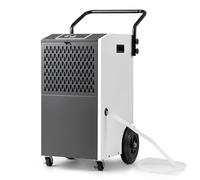 RELAX4LIFE Deumidificatore Commerciale 73L/Giorno, Adatto fino a 695㎡, Deumidificatore Portatile, Timer 24H, Pratiche Ruote e Maniglie, per Cantine, Magazzini, Fabbriche (Bianco | 73L/Giorno)