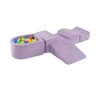RELAX4LIFE Divano Modulare per Bambini 5 Pezzi, Divano da Gioco Convertibile per Arrampicarsi, Blocchi di Costruzione Morbido per Bambini 3+ Anni (VIOLA)
