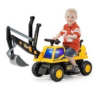 RELAX4LIFE Escavatore Cavalcabile Elettrica per Bambini, Ruspa Giocattolo Cavalcabile a Pedali per Bambini 3-6 Anni