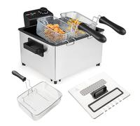 RELAX4LIFE Friggitrice ad Aria 5L, Friggitrice Elettrica a Riscaldamento Rapido 2000W, Controllo di Temperatura, Grande Capacità con Cestelli Multipli, Lavabile in Lavastoviglie, Ideale per Famiglie