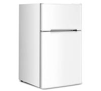 RELAX4LIFE Frigorifero Piccolo con Congelatore, 91L, Doppia Porta, Mini Frigo Portatile con 7 Temperature Regolabili, Luci a LED, Adatto a Camera, Ufficio e Auto, 48,5x49,5x86 cm (Bianco)