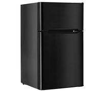 RELAX4LIFE Frigorifero Piccolo con Congelatore, 91L, Doppia Porta, Mini Frigo Portatile con 7 Temperature Regolabili, Luci a LED, Adatto a Camera, Ufficio e Auto, 48,5x49,5x86 cm (Nero)