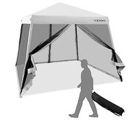 RELAX4LIFE Gazebo da Giardino Pieghevole 3x3M, Impermeabile e Resistente, Altezza Regolabile, per Fiera, Mercato, Campeggio (3x3x2,46M, Bianco)