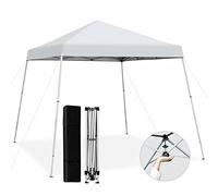 RELAX4LIFE Gazebo da Giardino Pieghevole 3x3x2,6M, Gazebo da Esterno Impermeabile, Altezza Regolabile a 3 Livelli, Gazebo Pop-Up con Borsa per Fiere, Mercato (2,35x2,35x2,32/2,46/2,6M, Bianco)