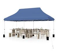 RELAX4LIFE Gazebo Pieghevole 3 x 6M da Esterno, Gazebo Impermeabile da Giardino, Altezza Regolabile, Gazebo Pop-up con Borsa da Trasporto, per Matrimoni e Feste (BLU)