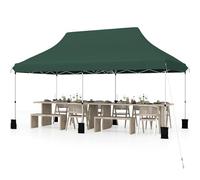 RELAX4LIFE Gazebo Pieghevole 3 x 6M da Esterno, Gazebo Impermeabile da Giardino, Altezza Regolabile, Gazebo Pop-up con Borsa da Trasporto, per Matrimoni e Feste (VERDE)