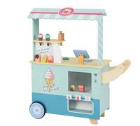 RELAX4LIFE Giocattolo Carrello Gelato per Bambini con 15 Pezzi di Giocattoli, Bancarella Gelato con Distributore Automatico, Espositore e Cassa, Carrello Gelato Mobile per Bambini 3+ Anni (VERDE)
