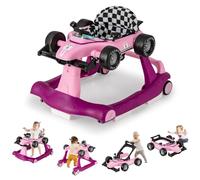 RELAX4LIFE Girello per Bambini 6-18 Mesi, Baby Walker 4 in 1 Trasformabile, Carrello Primi Passi e Macchinina a Spinta con Luci e Suoni, Altezza Regolabile, Pieghevole (VIOLA)