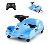 RELAX4LIFE Kart Elettrico 12V con Mop Rimovibile, Telecomando, Clacson, Musica e Connessione Wireless, per Bambini 2-5 Anni (BLU)