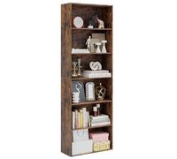 RELAX4LIFE Libreria a 6 Ripiani in Legno, 2 Kit Anti-Ribaltamento, Piedini Antiscivolo, Mobile Scaffale Portaoggetti per Soggiorno, Ufficio, Camera da Letto, Studio (Industriale)