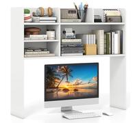 RELAX4LIFE Libreria da Scrivania con 6 Scomparti in Legno, Scaffale da Scrivania per Monitor, Organizzatore Aperto per Dormitorio Ufficio Studio, 94 x 24 x 85 cm (Bianco)