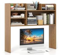 RELAX4LIFE Libreria da Scrivania con 6 Scomparti in Legno, Scaffale da Scrivania per Monitor, Organizzatore Aperto per Dormitorio Ufficio Studio, 94 x 24 x 85 cm (Naturale)