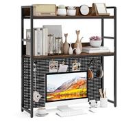 RELAX4LIFE Libreria da Scrivania, Scrivania Organizzatore Tavolo con Pegboard, Espositore Mensola Aperta per Dormitorio Ufficio e Studio, 94 x 27 x 103 cm