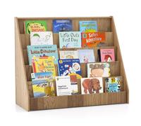 RELAX4LIFE Libreria Montessoriana per Bambini, Libreria in Legno a 5 Ripiani, Portariviste da Terra, Mobiletto Porta Libri per Cameretta e Asilo Nido e Soggiorno (Naturale, 91x38x76 cm)