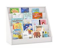RELAX4LIFE Libreria Montessoriana per Bambini, Libreria in Legno a 5 Ripiani, Portariviste da Terra, Mobiletto Porta Libri per Cameretta e Asilo Nido e Soggiorno (Bianco, 91x38x76 cm)