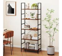 RELAX4LIFE Libreria Scaffale a 5 Livelli, Struttura Metallica a Forma di X, Piedini Regolabili Antiscivolo, Organizzatore Multiuso per Soggiorno, Studio e Ufficio, 60 x 30 x 160 cm