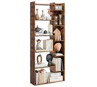 RELAX4LIFE Libreria Scaffale a 6 Ripiani, Scaffale Alto con 10 Scomparti, Espositore Moderno in Legno per Studio, Ufficio, Soggiorno, 69 x 22 x 163 cm (Marrone)