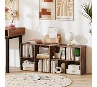 RELAX4LIFE Libreria Scaffale a 8 Scomparti Aperti, Scaffale Espositivo Portaoggetti, Uso Verticale/Orizzontale, Kit Anti-Ribaltamento, Libreria per Camera da Letto, Soggiorno, Studio (Marrone)