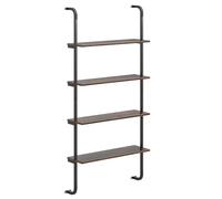 RELAX4LIFE Libreria Scaffale a Scala a 4 Ripiani, Telaio in Metallo, Scaffale Portaoggetti Salvaspazio per Soggiorno, Camera da Letto, Cucina e Studio, 70 x 20,5 x 150 cm