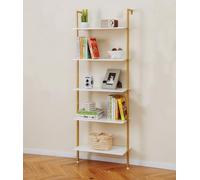 RELAX4LIFE Libreria Scaffale a Scala a 5 Ripiani, Scaffale Portaoggetti Salvaspazio per Soggiorno, Camera da Letto, Cucina e Studio, 64 × 30 × 178 cm