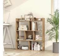 RELAX4LIFE Libreria Scaffale in Legno, Libreria a 7 Cubi con Kit Anti-Ribaltamento, Espositore Scaffale di Stoccaggio per Studio, Camera da Letto, Soggiorno (Naturale, 80 x 20 x 90 cm)