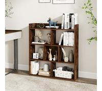 RELAX4LIFE Libreria Scaffale in Legno, Libreria a 7 Cubi con Kit Anti-Ribaltamento, Espositore Scaffale di Stoccaggio per Studio, Camera da Letto, Soggiorno (Industriale, 80 x 20 x 90 cm)