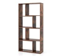 RELAX4LIFE Libreria Scaffale in Legno, Libreria a 8 Cubi con Kit Anti-Ribaltamento, Espositore Scaffale di Stoccaggio per Studio, Camera da Letto, Soggiorno (Industriale, 60 x 20 x 120 cm)