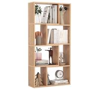 RELAX4LIFE Libreria Scaffale in Legno, Libreria a 8 Cubi con Kit Anti-Ribaltamento, Espositore Scaffale di Stoccaggio per Studio, Camera da Letto, Soggiorno (Naturale, 60 x 20 x 120 cm)