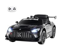 RELAX4LIFE Macchina Elettrica per Bambini 12V Mercedes-AMG GT3,con Telecomando, 2,5/3,5/4,5 km/h, Musica, Clacson, Luci LED, Cintura di Sicurezza Regolabile, Avviamento Lento,3 Anni+ (NERO)