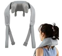 RELAX4LIFE Massaggiatore Shiatsu per Collo e Spalle Senza Fili, Impastamento Profondo 4D con Riscaldamento, 2 Modalità e 2 Livelli di Intensità, Design Ricaricabile (Grigio)