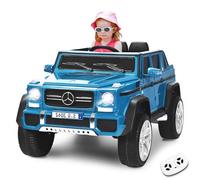 RELAX4LIFE Mercedes Benz Macchina Elettrica per Bambini 12 V con 2 Posti, in Materiale PP Sicuro, Carico 30kg, con Telecomando 2,4 G e Ruote Antiscivolo, per 3 a 8 Anni (BLU)