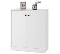 RELAX4LIFE Mobile Buffet da Cucina con 2 Ante, Credenza in Legno, Mobile Contenitore con 3 Scomparti, Credenza Moderna per Ingresso, Soggiorno, Sala da Pranzo (Bianco)