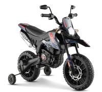 RELAX4LIFE Moto Elettrica Aprilia RX 12 V per Bambini, con Rotelle Ausiliarie, 5,5-6 km/h, Luci,Musica,Fari, Carico 30 KG, per Bambini 3-8 Anni