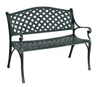 RELAX4LIFE Panchina da Esterno a 2 Posti, Panca da Giardino in Alluminio Pressofuso con Schienale e Braccioli, Intagliata a Rete, Stile Antico per Cortile/Parco, Max 210 kg, 103x64x84cm (Modello 12)