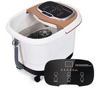 RELAX4LIFE Pediluvio Idromassaggio Elettrico 3 in 1 con Doccia, Riscaldamento Rapido e Mantenimento Temperatura, Sterilizzazione a Infrarossi e Timer 60min, Copertura con Rotelle