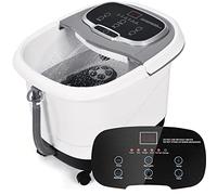 RELAX4LIFE Pediluvio Idromassaggio Elettrico 3 in 1 con Doccia, Riscaldamento Rapido e Mantenimento Temperatura, Sterilizzazione a Infrarossi e Timer 60min, Copertura con Rotelle (Grigio)