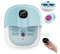 RELAX4LIFE Pediluvio Massaggiatore Piedi Elettrico Pieghevole con Bolle di Vibrazione e Rulli, 3 Temperature Regolabili e Timer 20-60 Min, Perfetto per Sollievo dallo Stress a Casa o Ufficio (Blu)