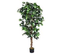 RELAX4LIFE Piante Finte da Interno de Esterno, Piante Artificiali 120cm di Altezza, Monstera Finta Realistica con 1008 Foglie per Decorazione Domestica (180cm, Ficus, 1008 Foglie)