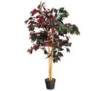 Relax4life Piante Finte da Interno de Esterno, Piante Artificiali 120cm di Altezza, Pianta Finta Realistica con 10 Foglie per Decorazione Domestica (120cm, Ficus, 504 Foglie)