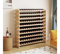RELAX4LIFE Portabottiglie Vino per 36/72/108 Bottiglie in Legno, Cantinetta a 6/9 Livelli, Ripiani Impilabili con Montaggio a Incastro, Scaffale Salvaspazio,Vintage, per Cucina, Bar (120 Bottiglie)