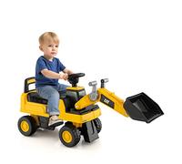 RELAX4LIFE Ruspa Giocattolo Cavalcabile per Bambini 1-3 Anni | con Licenza CATERPILLAR, Benna Regolabile, Clacson e Spazio di Archiviazione Nascosto