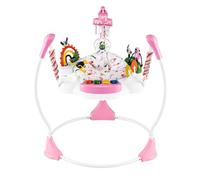 RELAX4LIFE Saltatore per Bambini, Centro Attività con 6 Giocattoli Interattivi, Luci e Musica, Altezza Regolabile su 3 Livelli e Tavolo da Gioco Girevole, Girello per Bambini da 6+ Mesi (ROSA)