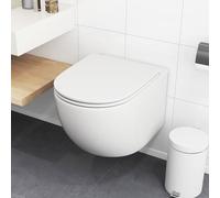 RELAX4LIFE Sanitari in Ceramica, Sanitari Bagno Sospesi Filo Muro, Sistema di Doppio Scarico, Chiusura Rallentata, Accessori di Montaggio Inclusi, Design Moderno