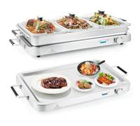 RELAX4LIFE Scaldavivande Elettrico 9L 450W, Vassoio Riscaldante Elettrico, Temperatura Regolabile, Scalda Vivande in Acciaio per Buffet,Feste,Altro