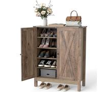 RELAX4LIFE Scarpiera Moderna a 5 Ripiani con 2 Antiribaltamento, 3 Ripiani Regolabili e Rimovibili, Ampio Piano Superiore per Oggetti, Design Salvaspazio per Ingresso, 80x35,5x100 cm (Grigio)