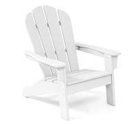 RELAX4LIFE Sedia Adirondack per Bambini con Schienale Alto e Braccioli per Interno ed Esterno, Sedia da Patio in HDPE Resistente per Bambini da 3 a 8 Anni per Giardino, Prato, Cortile (Bianco)
